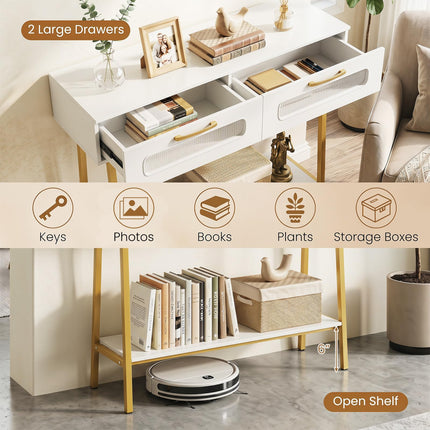Dreamade Console Table with LED Lights for Living Room Hallway Entrance