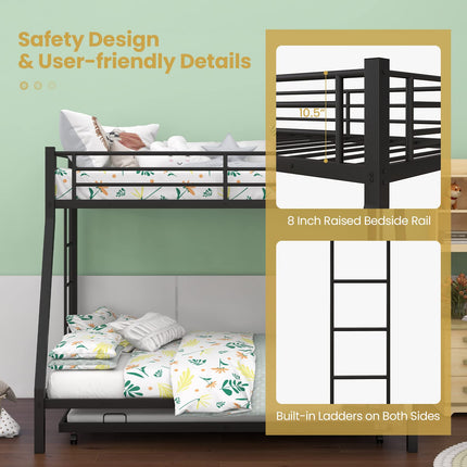 Dreamade Twin Over Full Bunk Bed with Trundle