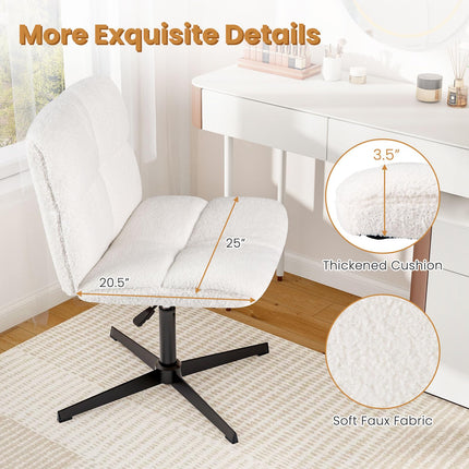 Dreamade Criss Cross Chair No Wheels, Armless Cross Legged Office Desk Chair