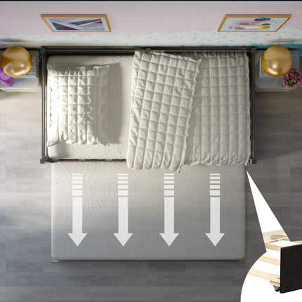 Dreamade Wood Daybed with a Trundle, Twin Trundle Daybed with Durable Slat Support