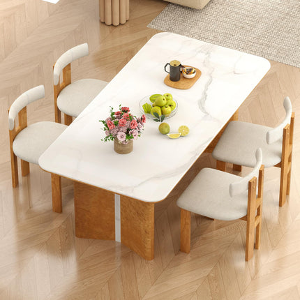 Dreamade Modern Upholstered Accent Side Chairs with Curved Backrest