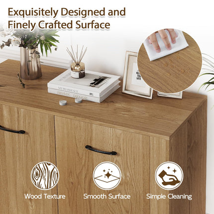 Dreamade 38" Modern Storage Cabinet with 2 Doors and 4 Cubic Shelves