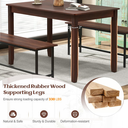 Dreamade Dining Table for 4 People, 48” x 29” Kitchen Table with Wood Legs, Rectangular Dinner Table for Small Space