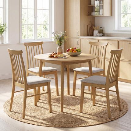 Dreamade Dining Chairs Set of 2/4 w/Rubber Wood Frame