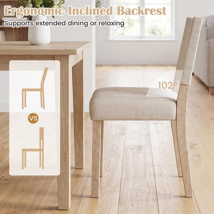 Dreamade Set of 2/4 Upholstered Dining Chairs with Linen Fabric Seat
