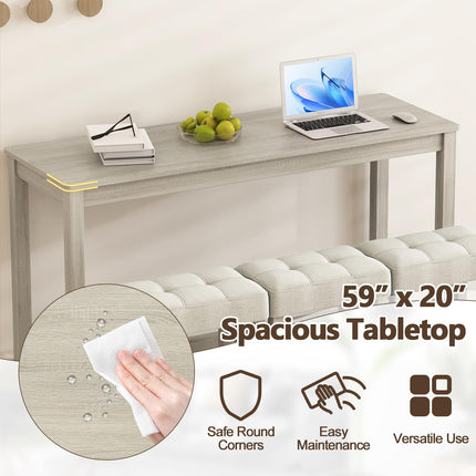 Dreamade Counter Height Table with 3 Stools and 4-Piece Breakfast Nook Bar Set