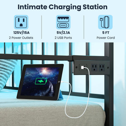 Dreamade Twin Daybed with Charging Station & LED Lights