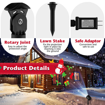 Dreamade Christmas Projector Lights Rotating Projection Lamp with 65° Adjustable Angle