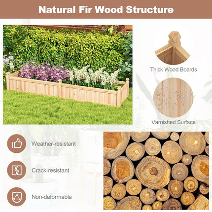 Dreamade Wood Raised Garden Bed with Corner Drainage