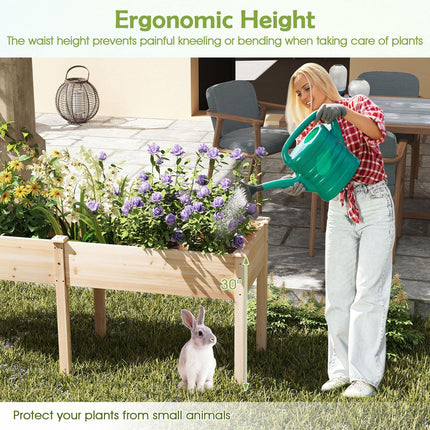 73"x23"x30" Elevated Wood Planter Box with Legs