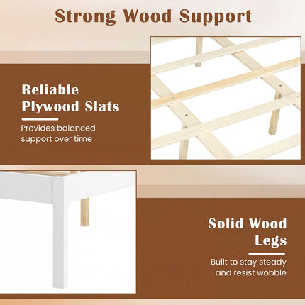 Dreamade Wood Queen/Full/Twin Size Bed Frame with Wooden Slat Support