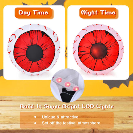 DREAMADE 3 FT Halloween Inflatable Eyeballs 2 Pack Lighted Bloodshot Eyes
