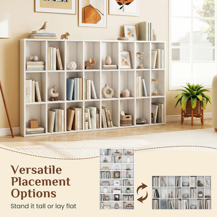 Dreamade 70" Tall 8-Tier Large Bookcase with 24 Open Cube & 18 Adjustable Display Storage Shelves