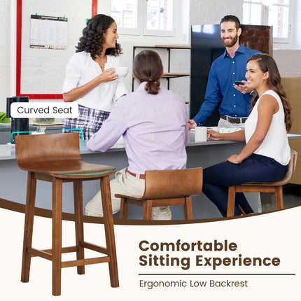 Dreamade 2 or 4 Bar Stools Set with Low Back & Footrest