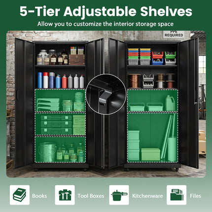 Dreamade 73" Tall Metal Storage Cabinet for Garage and Office
