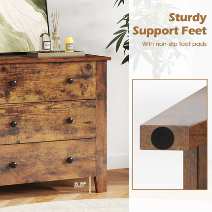Dreamade Small 3-Drawer Dresser for Bedroom - 28.5” x 18” x 26” Wide Chest of Drawers, Modern Large Nightstand