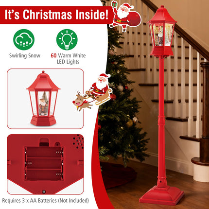 Dreamade 2-in-1 Musical Lamp Post & Snow Globe Lantern (Snowing Santa)