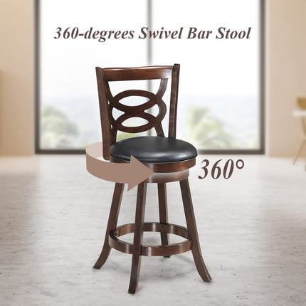 Dreamade Bar Stools, Counter Height Dining Chair, Fabric Upholstered 360 Degree Swivel