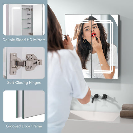 Dreamade Bathroom Medicine Cabinet with 3 Light Colors