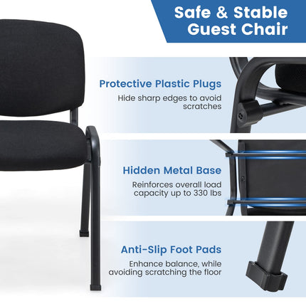 Dreamade 10-Pack Conference Chair Set - Stackable Guest Chair with Metal Frame