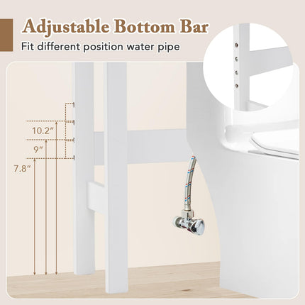 Dreamade Over The Toilet Storage Cabinet, 65" Tall Freestanding Bathroom Organizer with Open Shelves