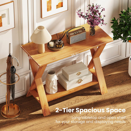Dreamade Solid Teak Wood Console Table