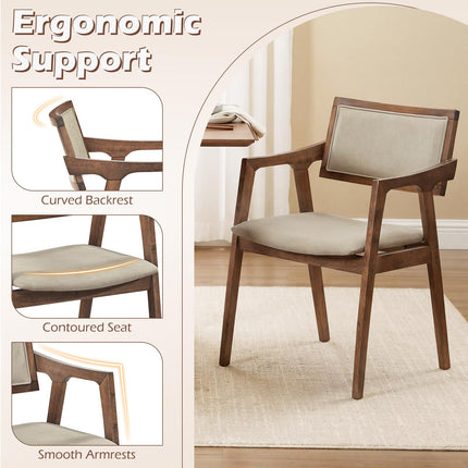 Dreamade Rubber Wood Dining Chairs Set of 2/4
