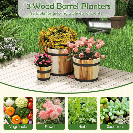 Dreamade Outdoor Acacia Wood Raised Garden Bed for Flower Vegetable Fruit