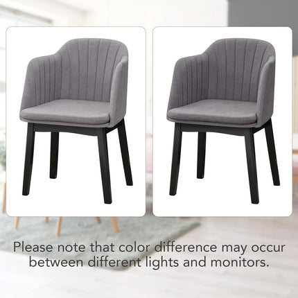 Dreamade Modern Dining Chairs, Upholstered Velvet Accent Chairs w/Curved Backrests & Rubber Wood Legs
