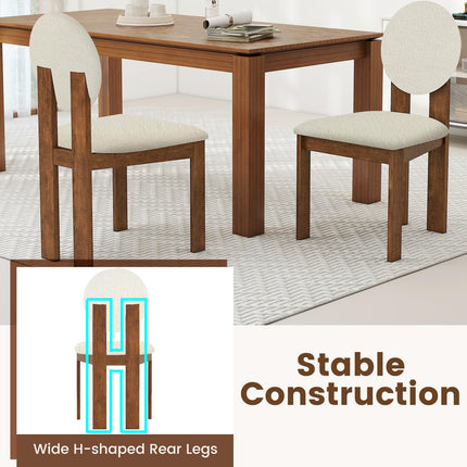 Dreamade Sherpa Dining Chairs Set of 2/4 Mid Century Modern Kitchen Chairs w/Rubber Wood Legs