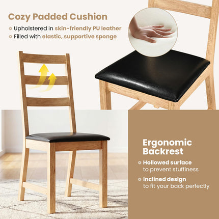 Dreamade Farmhouse Kitchen Chairs w/Hollowed Backrest
