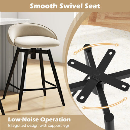 Dreamade Swivel Bar Stools Set of 2/4 25" Counter Height Bar Chairs
