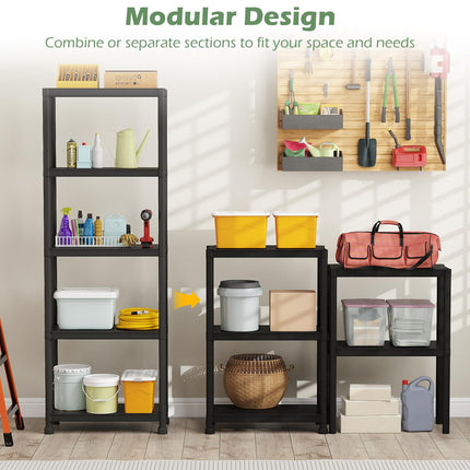 Dreamade 5-Tier Heavy-Duty Plastic Storage Shelves (24" x 12.5" x 69")
