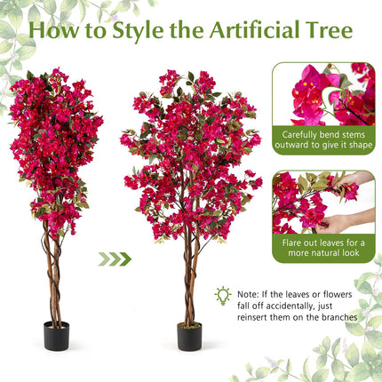 Dreamade 6 FT Bougainvillea Artificial Tree Artificial Plants for Indoor Decor