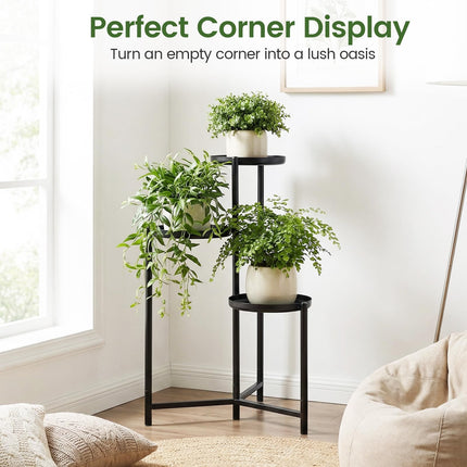 Dreamade 3-Tier Metal Tall Corner Plant Stand Indoor Outdoor