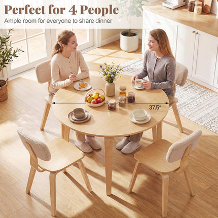 Dreamade 37.5" Wooden Kitchen Table with Solid Rubber Wood Legs