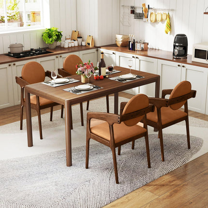 Dreamade Set of 2/4 Wooden Dining Chair PU Leather Upholstered Armchairs