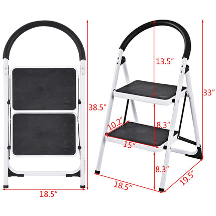 Dreamade2 Step Ladder Folding Step Stool Platform Home Kitchen Tool Multiuse Stepladder