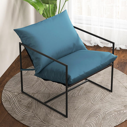 Dreamade Accent Chairs for Living Room - Metal Framed Armchair with Removable Sponge Cushion, Sling Accent Chair Set of 2