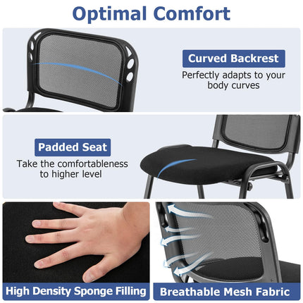 Dreamade Set of 5 Stackable Conference Chairs with Mesh Back