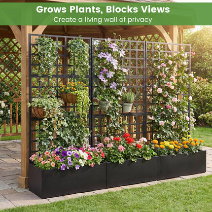 Dreamade 36" x 16" x 77" Metal Raised Garden Bed with Trellis