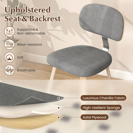 Dreamade Wooden Dining Chairs Set of 2/4 Fabric Upholstered Kitchen Chairs