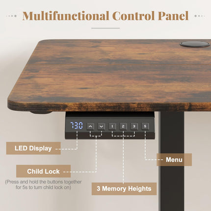 Dreamade 63" x 24" Electric Standing Desk with Adjustable Height