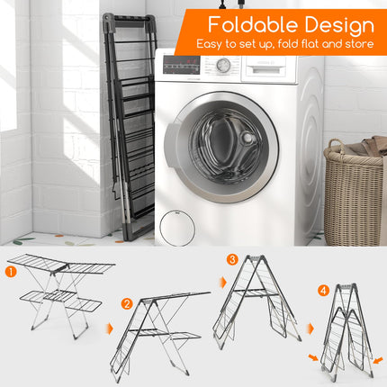 Dreamade Clothes Drying Rack, Foldable Laundry Drying Rack with 33 Drying Rails
