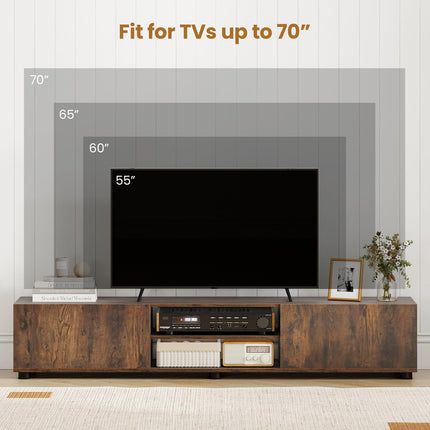 Dreamade TV Stand for 55-70 Inch TV Modern Entertainment Center w/ 3 Open Shelves