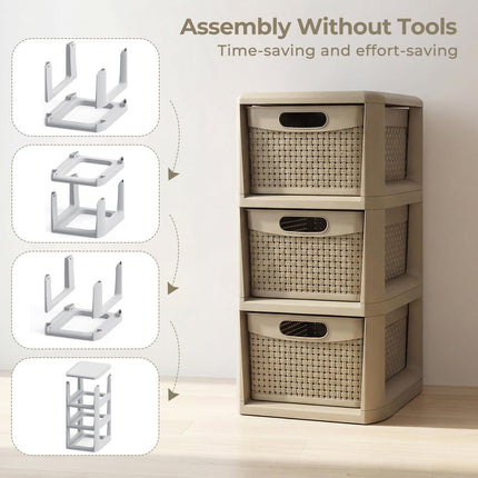 Dreamade 3-Drawer Counterop & Under-desk Compact Container Boxes for Office
