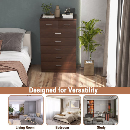 Dreamade 7 Drawers Dresser for Bedroom - Wooden Chest of Drawers with Anti-toppling Device