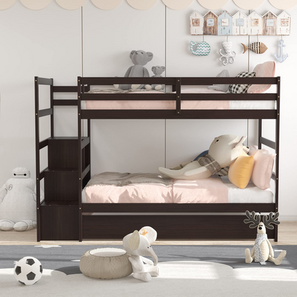 Dreamade Twin-Over-Twin Bunk Bed with Trundle