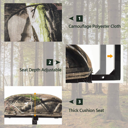 DREAMADE Hunting Chair, 360° Swivel Deer Blind Chair with Padded Seat