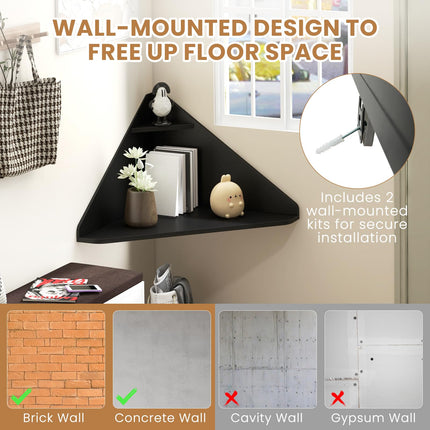 Dreamade Wall Mounted Computer Desk with Storage Shelf